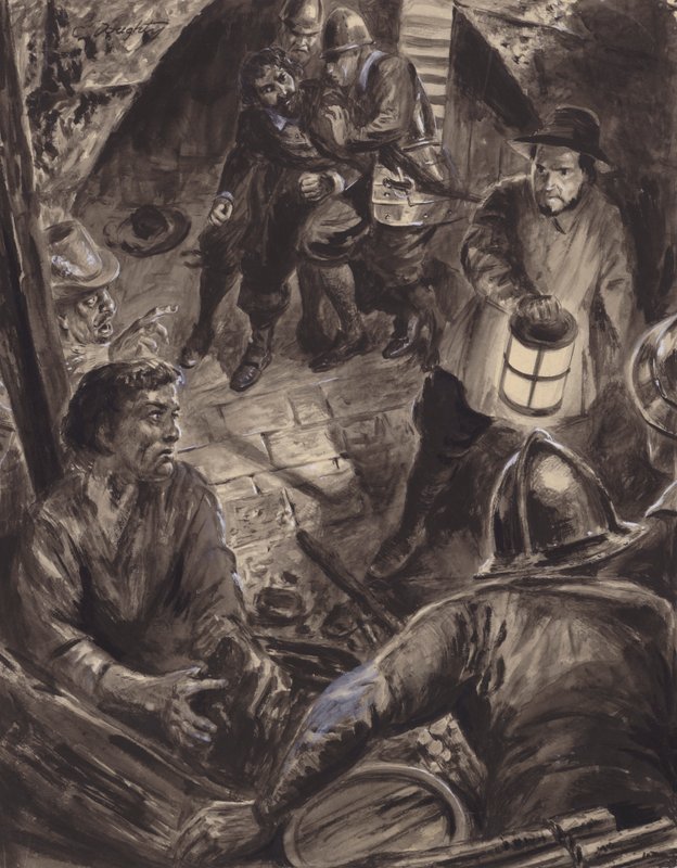 Arrestation de Guy Fawkes et de ses co-conspirateurs (gouache sur papier) - C.L. Doughty