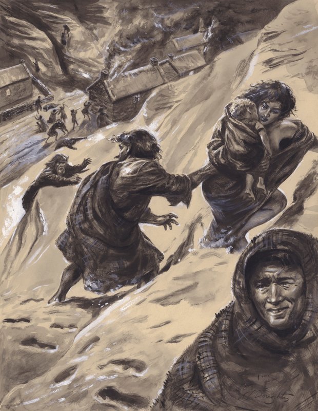 Massacre de Glencoe (gouache sur papier) - C.L. Doughty