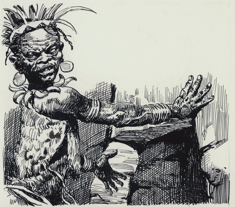 Illustration pour King Solomons Mines (gouache sur papier) - C.L. Doughty