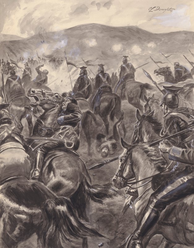 La charge de la brigade légère (gouache sur papier) - C.L. Doughty