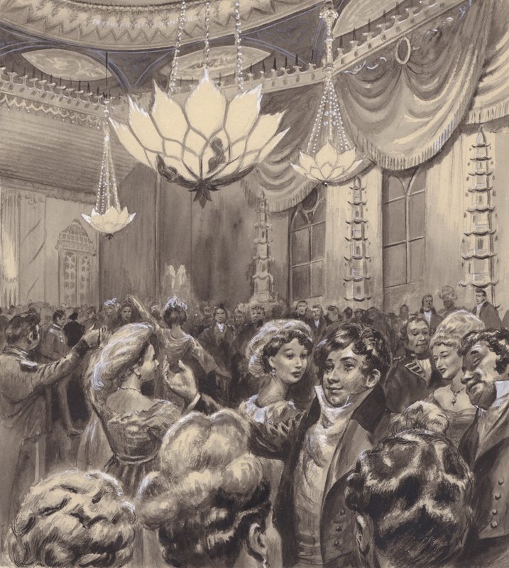 Le Prince Régent au Pavillon de Brighton (gouache sur papier) - C.L. Doughty