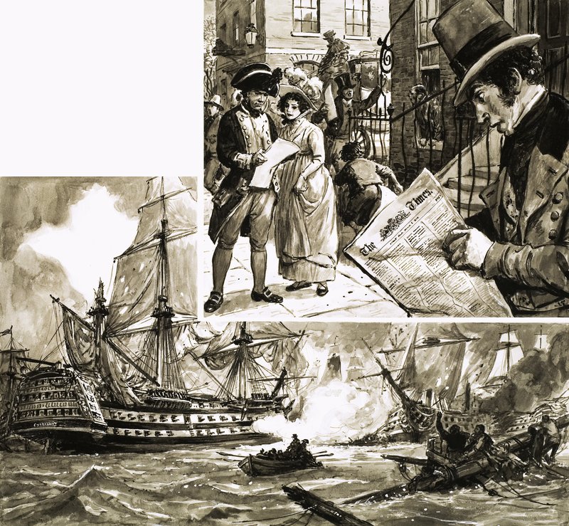 Le Times a envoyé la nouvelle de la victoire de Nelson à Trafalgar bien avant les courriers du gouvernement. - C.L. Doughty