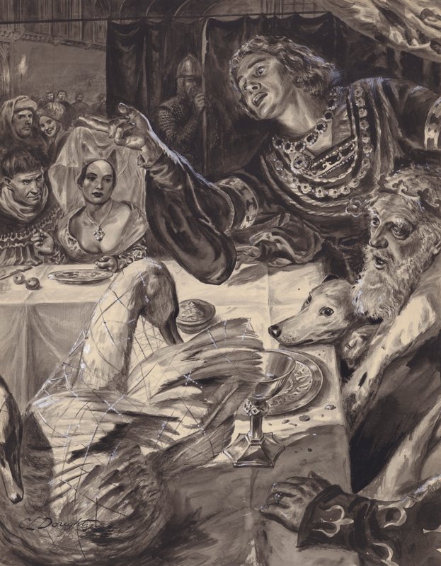 Le jeune prince de Galles jure de combattre les Écossais (gouache sur papier) - C.L. Doughty