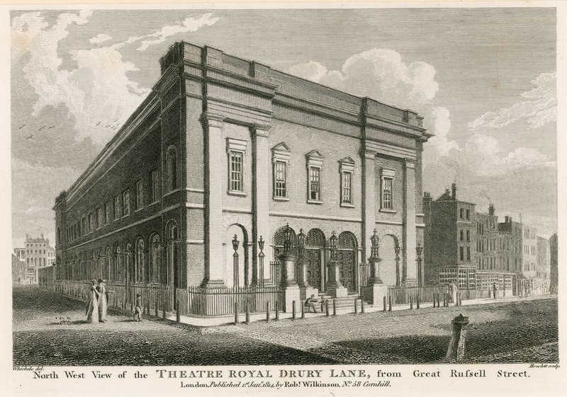 Vue ouest du Théâtre Royal, Drury Lane, Londres, depuis Great Russell Street - C. John Mayle Whichelo