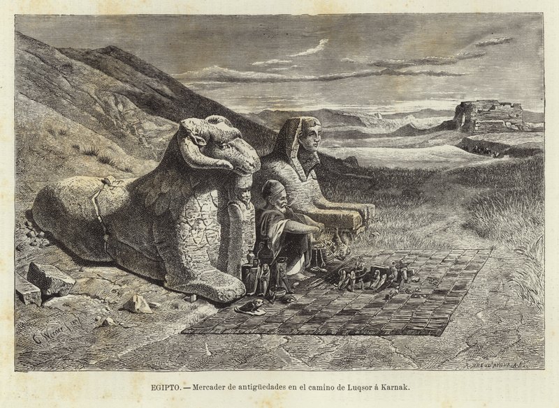 Marchand antique sur la route de Louxor à Karnak - Carl Friedrich Heinrich Werner