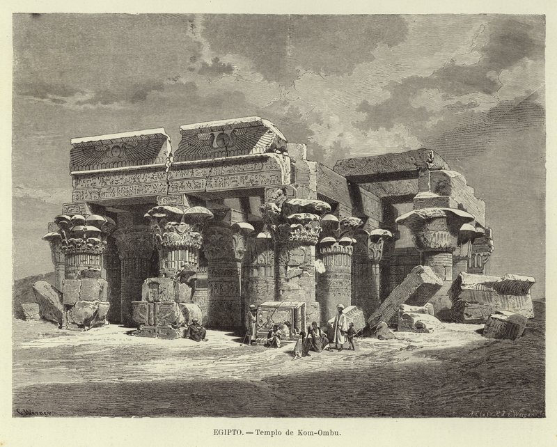 Égypte - Temple de Kom Ombo - Carl Friedrich Heinrich Werner