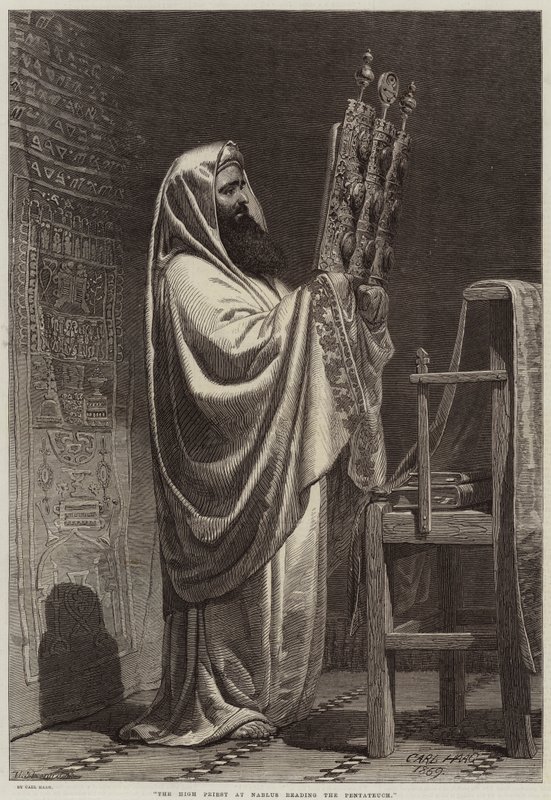Le Grand Prêtre à Naplouse lisant le Pentateuque - Carl Haag