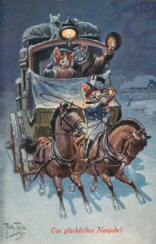 Carte postale humoristique de chat - Carl Robert Arthur Thiele