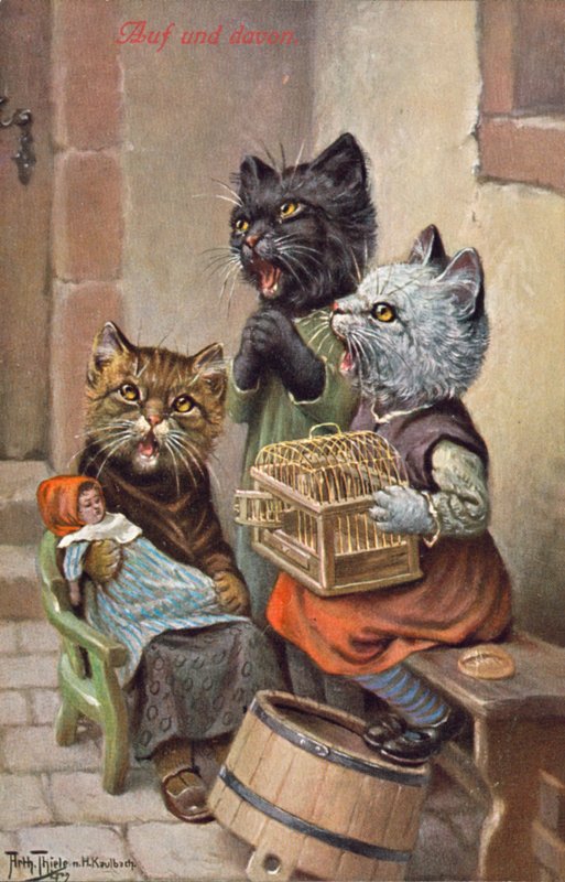 Carte postale humoristique de chat - Carl Robert Arthur Thiele