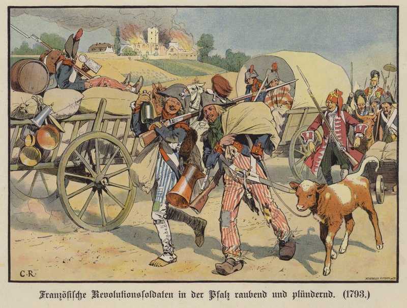 Soldats français pillant et volant dans le Palatinat - Carl Röchling