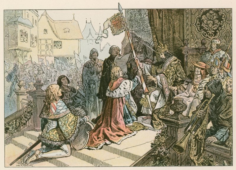 Frédéric I (1371-1440) avec Sigismond à Constance récompensé par la terre de Kurmark en 1417 - Carl Rohling