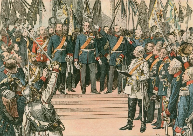 Guillaume Ier, roi de Prusse et premier empereur allemand (1797-1888), reconnu comme le Kaiser du nouvel Empire allemand au Traité de Versailles en 1871 - Carl Rohling