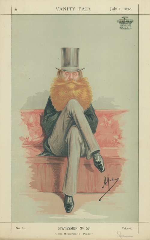 Earl Spencer, Le Messager de la Paix, 2 juillet 1870, caricature de Vanity Fair - Carlo Pellegrini