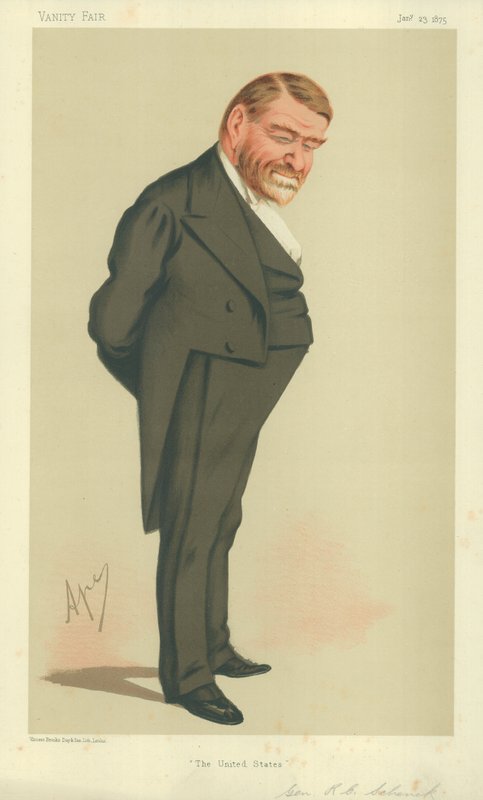 Général Robert Cumming Schenck, USA, 23 janvier 1875, caricature de Vanity Fair - Carlo Pellegrini