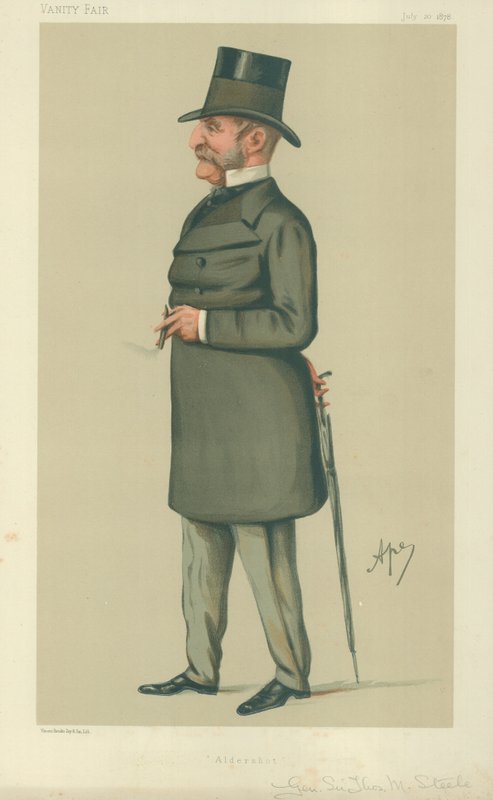 Général Sir Thomas Montagu Steele, Aldershot, 20 juillet 1878, caricature de Vanity Fair - Carlo Pellegrini