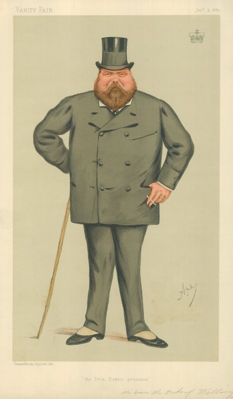 Son Altesse le duc de Wellington, le petit-fils du duc de fer, 3 janvier 1885, caricature de Vanity Fair - Carlo Pellegrini