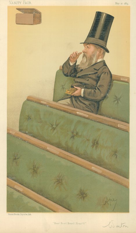 M. Charles Nicholas Warton, Hear Hear Hear Hear, 10 mai 1884, caricature de Vanity Fair - Carlo Pellegrini