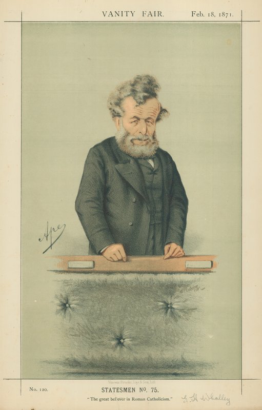 M. George Hammond Whalley, le grand croyant en le catholicisme romain, 18 février 1871, caricature de Vanity Fair - Carlo Pellegrini