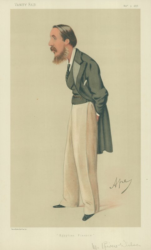 M. Rivers Wilson, finances égyptiennes, 9 novembre 1878, caricature de Vanity Fair - Carlo Pellegrini