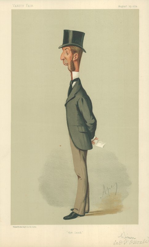 M. Rowland Winn, Le fouet, 29 août 1874, caricature de Vanity Fair - Carlo Pellegrini