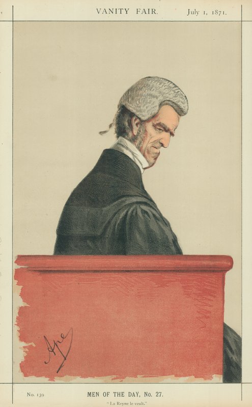 Sir John George Shaw-Lefevre, La Reyne le veult, 1er juillet 1871, caricature de Vanity Fair - Carlo Pellegrini