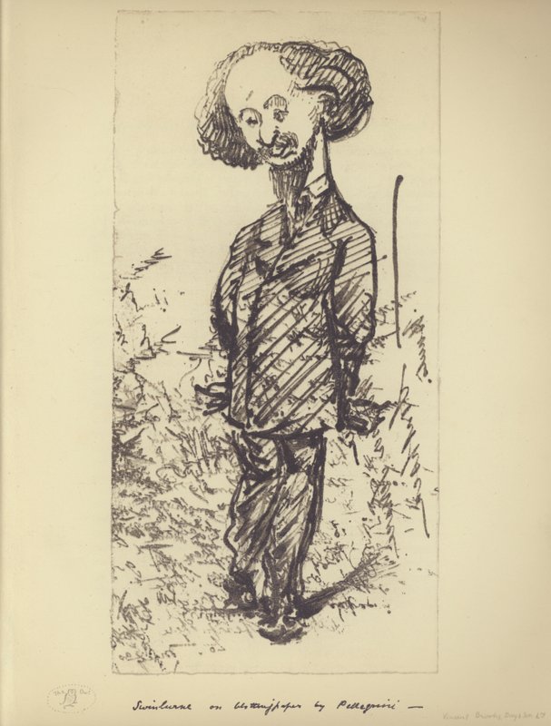 Swinburne sur du papier buvard (caricature de l