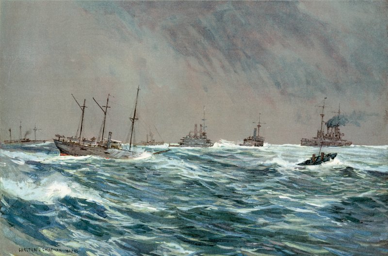 Navires de guerre des États-Unis par temps venteux au large des côtes cubaines - Carlton Theodore Chapman