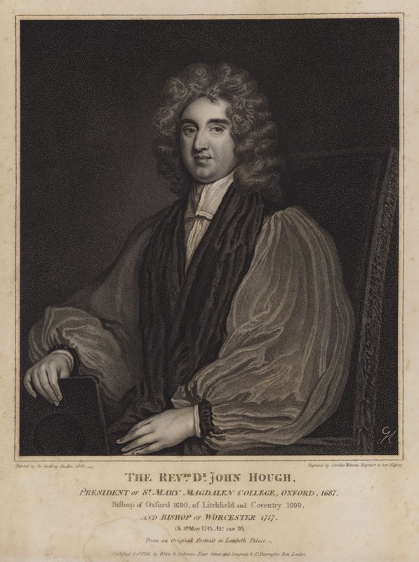 John Hough, évêque anglais et président du Magdalen College, Oxford - Caroline Watson