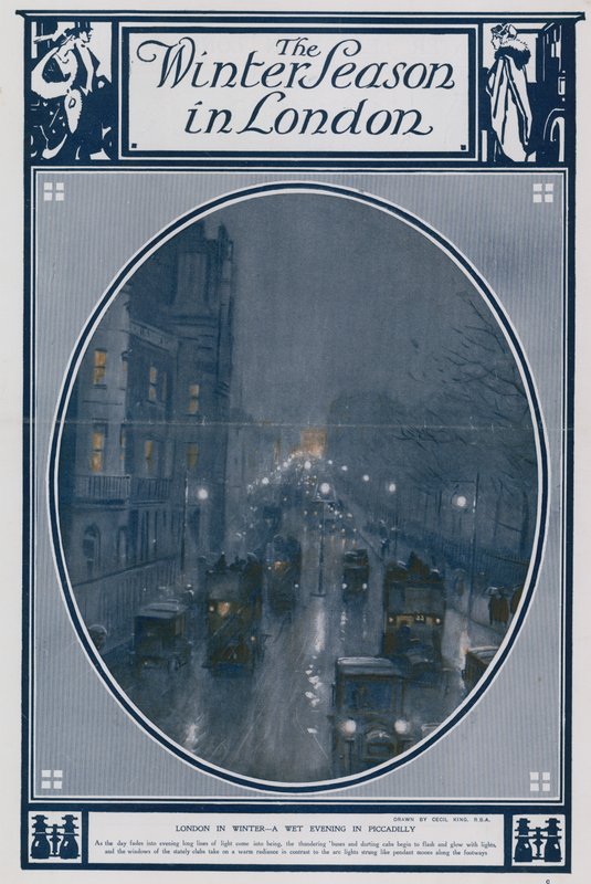 Londres en hiver - une soirée pluvieuse à Piccadilly - Cecil King