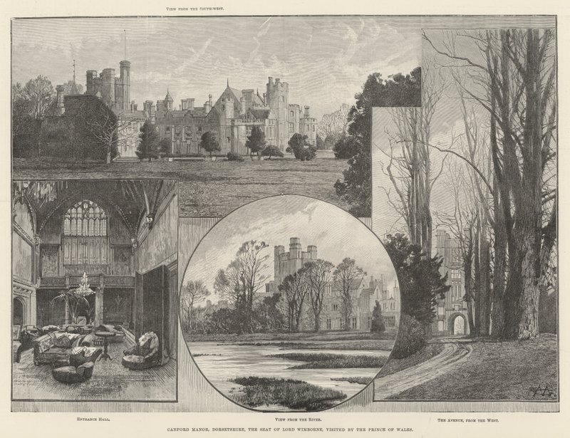 Canford Manor, Dorsetshire, la résidence de Lord Wimborne, visitée par le Prince de Galles - Charles Auguste Loye
