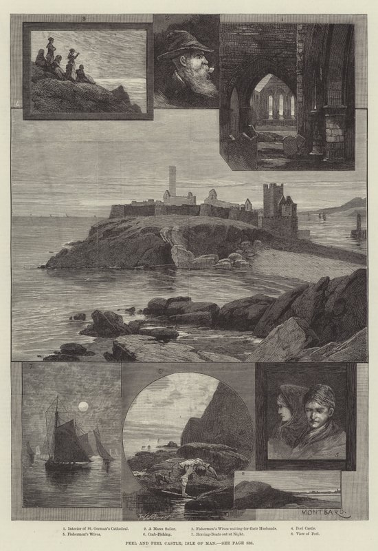 Peel et le Château de Peel, Île de Man - Charles Auguste Loye
