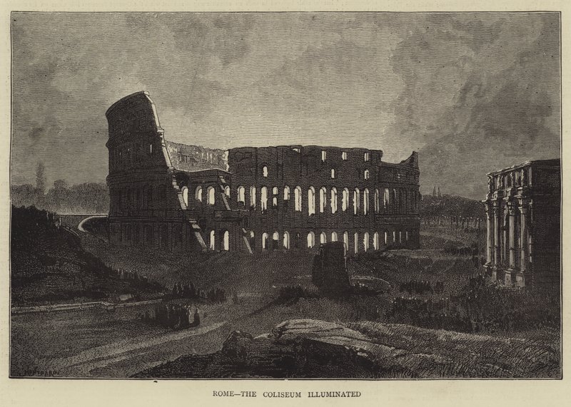 Rome, le Colisée illuminé - Charles Auguste Loye