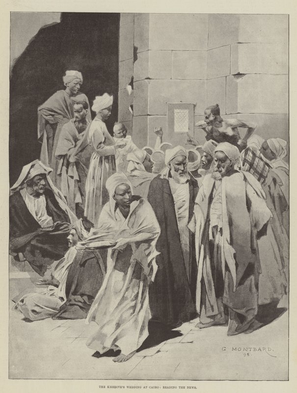 Le mariage du Khédive au Caire, lisant les nouvelles - Charles Auguste Loye