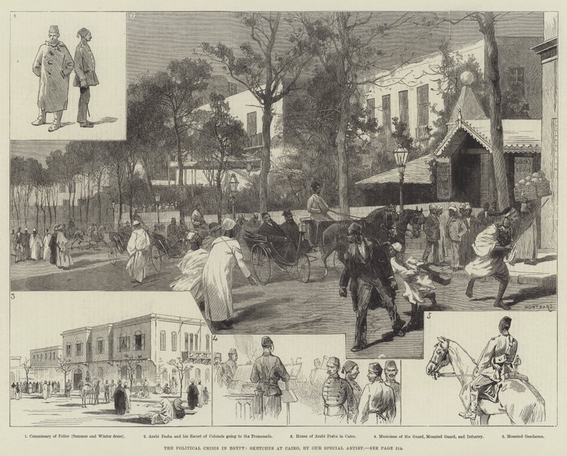 La crise politique en Égypte, croquis au Caire - Charles Auguste Loye