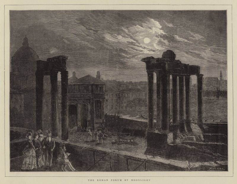 Le Forum romain au clair de lune - Charles Auguste Loye