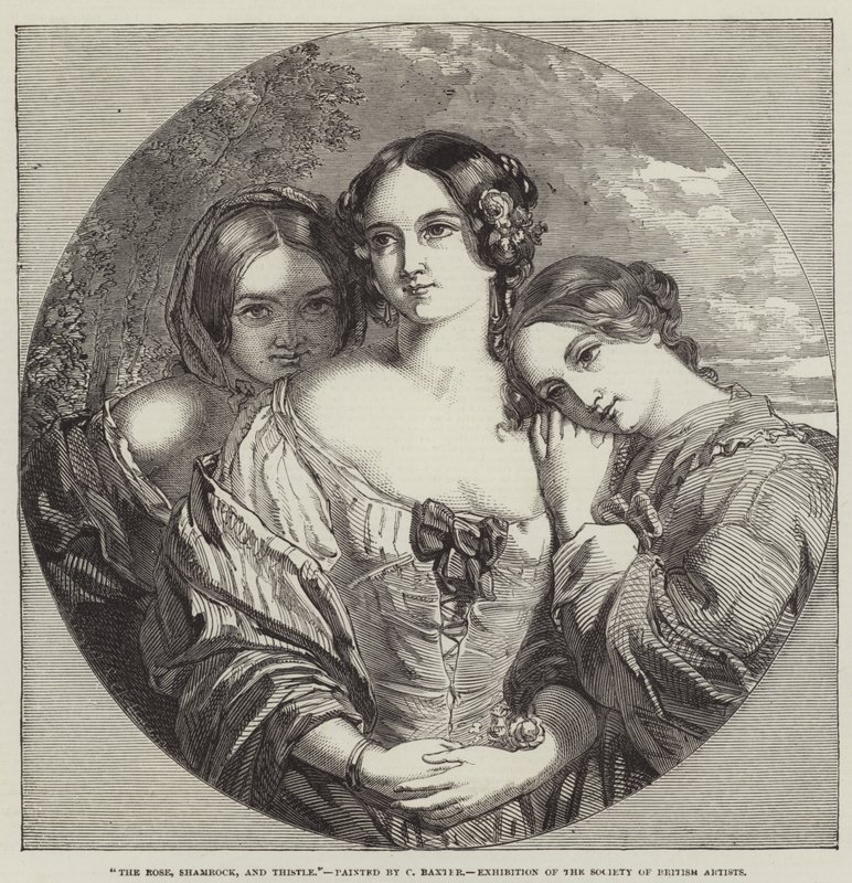 La Rose, le Trèfle et le Chardon, exposition de la Société des artistes britanniques - Charles Baxter