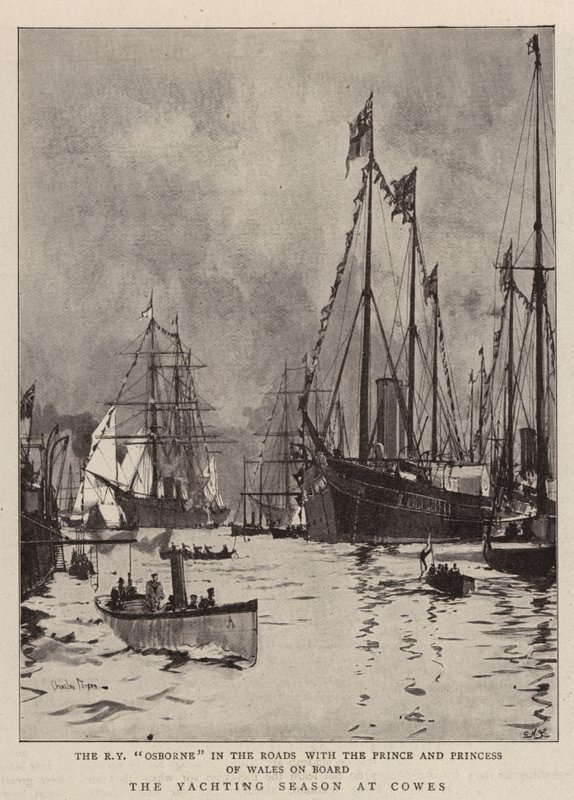 La saison de yachting à Cowes - Charles Edward Dixon