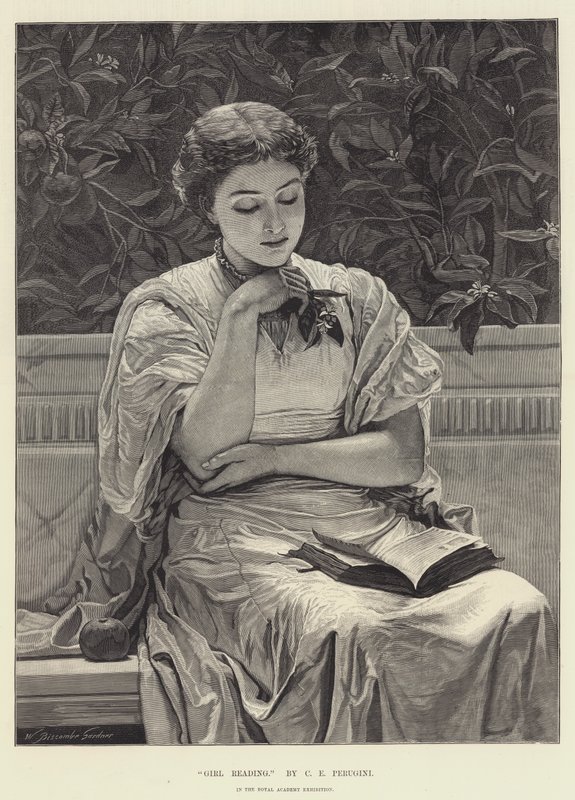Fille lisant - Charles Edward Perugini
