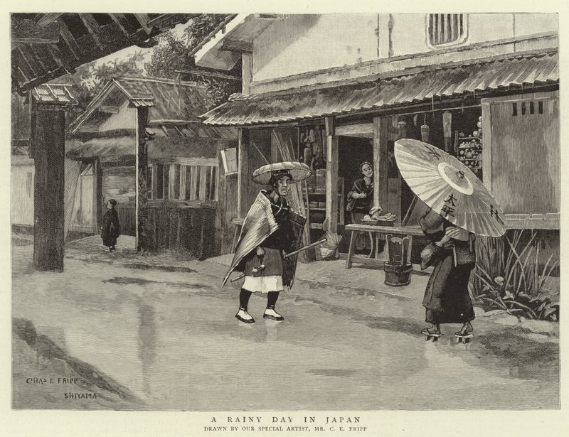 Un jour de pluie au Japon - Charles Edwin Fripp