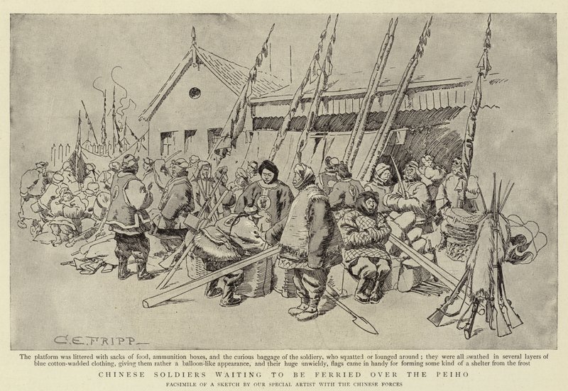 Soldats chinois attendant d