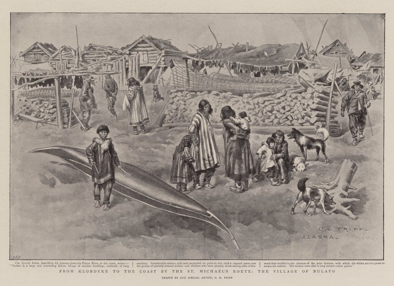Du Klondyke à la côte par la route de Saint-Michel, le village de Nulato - Charles Edwin Fripp