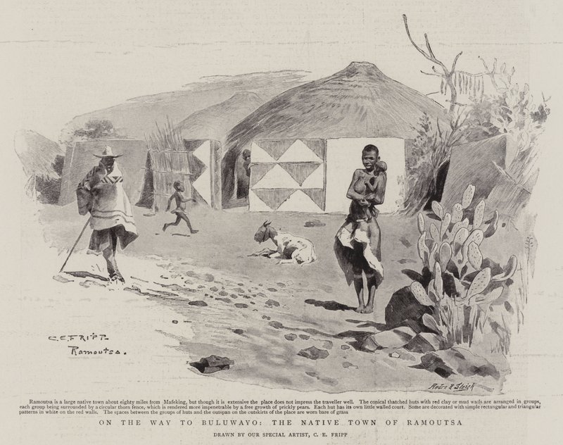 En route pour Buluwayo, la ville indigène de Ramoutsa - Charles Edwin Fripp