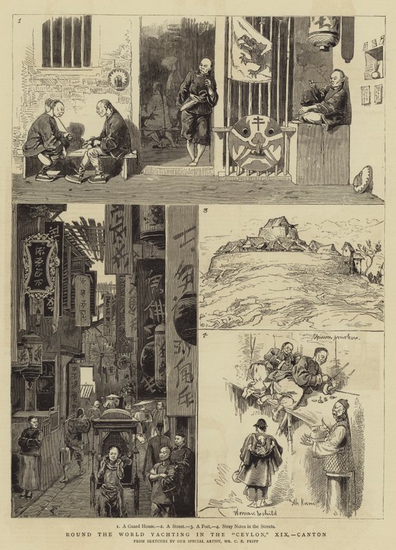 Tour du monde en yacht à Ceylan, XIX, Canton - Charles Edwin Fripp