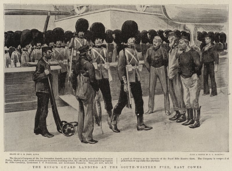 La Garde du Roi débarquant à la jetée sud-ouest, East Cowes - Charles Edwin Fripp