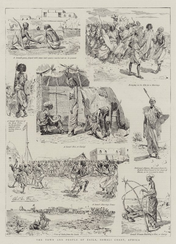 La ville et les habitants de Zaila, côte somalienne, Afrique - Charles Edwin Fripp