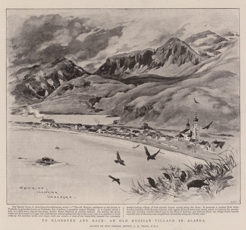 Vers le Klondyke et retour, un ancien village russe en Alaska - Charles Edwin Fripp