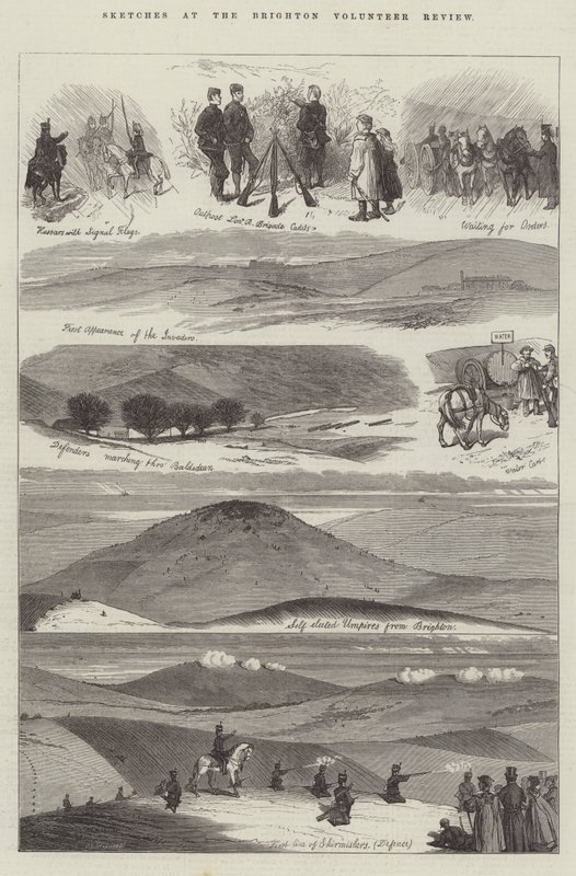 Croquis à la revue des volontaires de Brighton - Charles J. Staniland