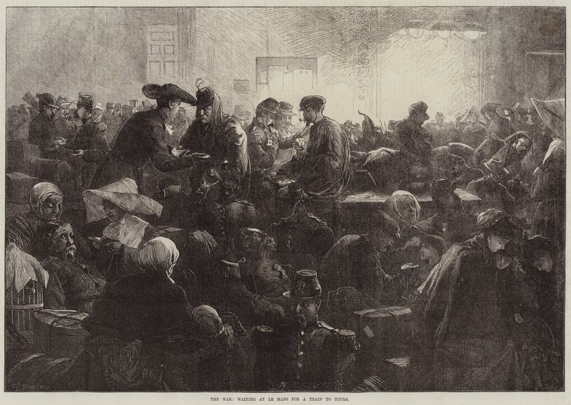 La Guerre, en attente à Le Mans pour un train vers Tours - Charles J. Staniland
