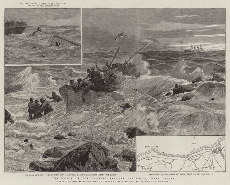 Le naufrage du vapeur de la Manche Victoria près de Dieppe - Charles J. Staniland