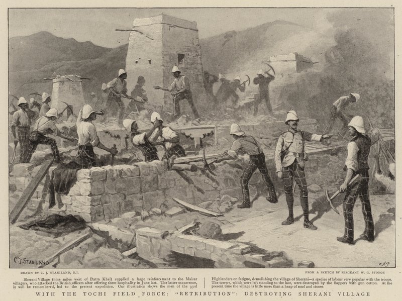 Avec la Force de Terrain Tochi, Rétribution, destruction du village de Sherani - Charles J. Staniland